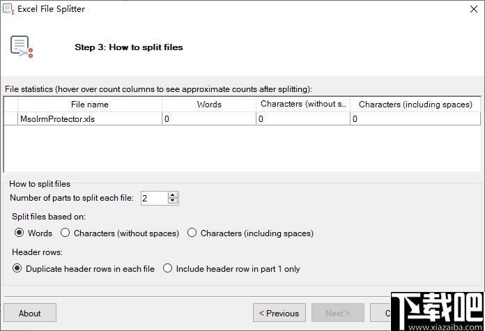 Excel File Splitter下载,文档拆分,Excel拆分